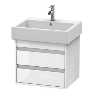 Duravit Meuble sous lavabo Ketho 55x44 cm, blanc brillant, 2 tiroirs, suspendu