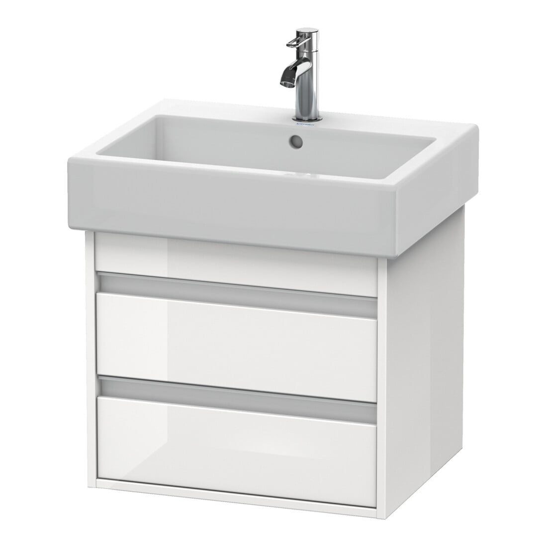 Duravit Meuble sous lavabo Ketho 55x44 cm, blanc brillant, 2 tiroirs, suspendu