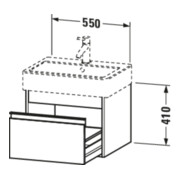 Duravit Meuble sous-lavabo Ketho 55x44 cm, blanc mat, 1 tiroir, suspendu-4
