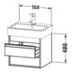 Duravit Meuble sous lavabo Ketho 55x44 cm, blanc mat, 2 tiroirs, suspendu
