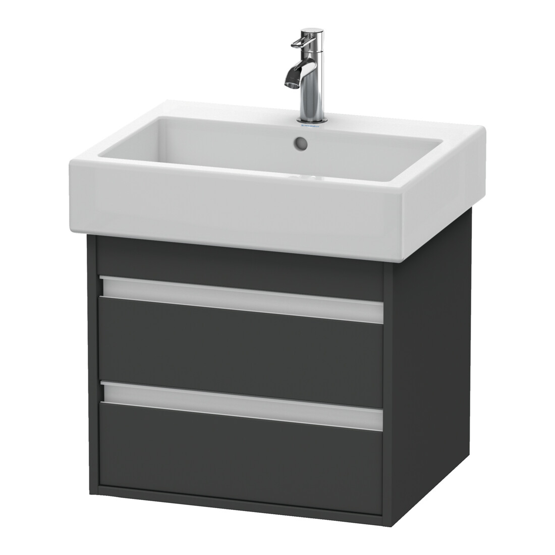 Duravit Meuble sous lavabo Ketho 55x44 cm, graphite mat, 2 tiroirs, suspendu