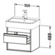 Duravit Meuble sous lavabo Ketho 55x44 cm, graphite mat, 2 tiroirs, suspendu