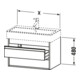 Duravit Meuble sous lavabo Ketho 55x44 cm, graphite mat, 2 tiroirs, suspendu