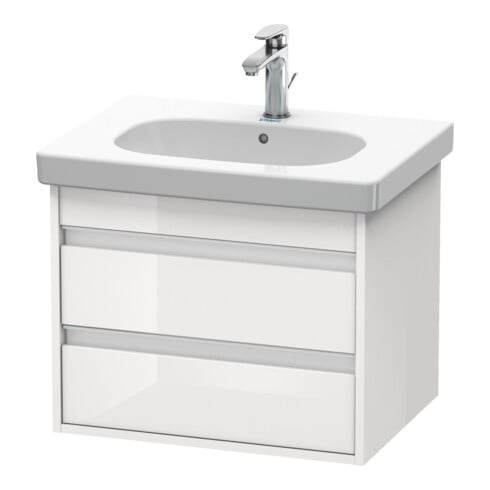 Duravit Meuble sous lavabo Ketho 60x45,5 cm, blanc brillant, 2 tiroirs, suspendu