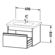 Duravit Meuble sous-lavabo Ketho 60x45,5 cm, blanc mat, 1 tiroir, suspendu-3
