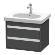 Duravit Meuble sous-lavabo Ketho 60x45,5 cm, graphite mat, 2 tiroirs, suspendu