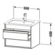 Duravit Meuble sous-lavabo Ketho 60x47,5 cm, blanc mat, 2 tiroirs, suspendu