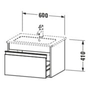 Duravit Meuble sous-lavabo Ketho 60x47,5 cm, graphite mat, 1 tiroir, suspendu-4