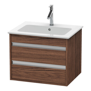 Duravit Meuble sous-lavabo Ketho 60x47,5 cm, noyer foncé, 2 tiroirs, suspendu