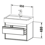 Duravit Meuble sous-lavabo Ketho 65x44 cm, blanc mat, 2 tiroirs, suspendu-3