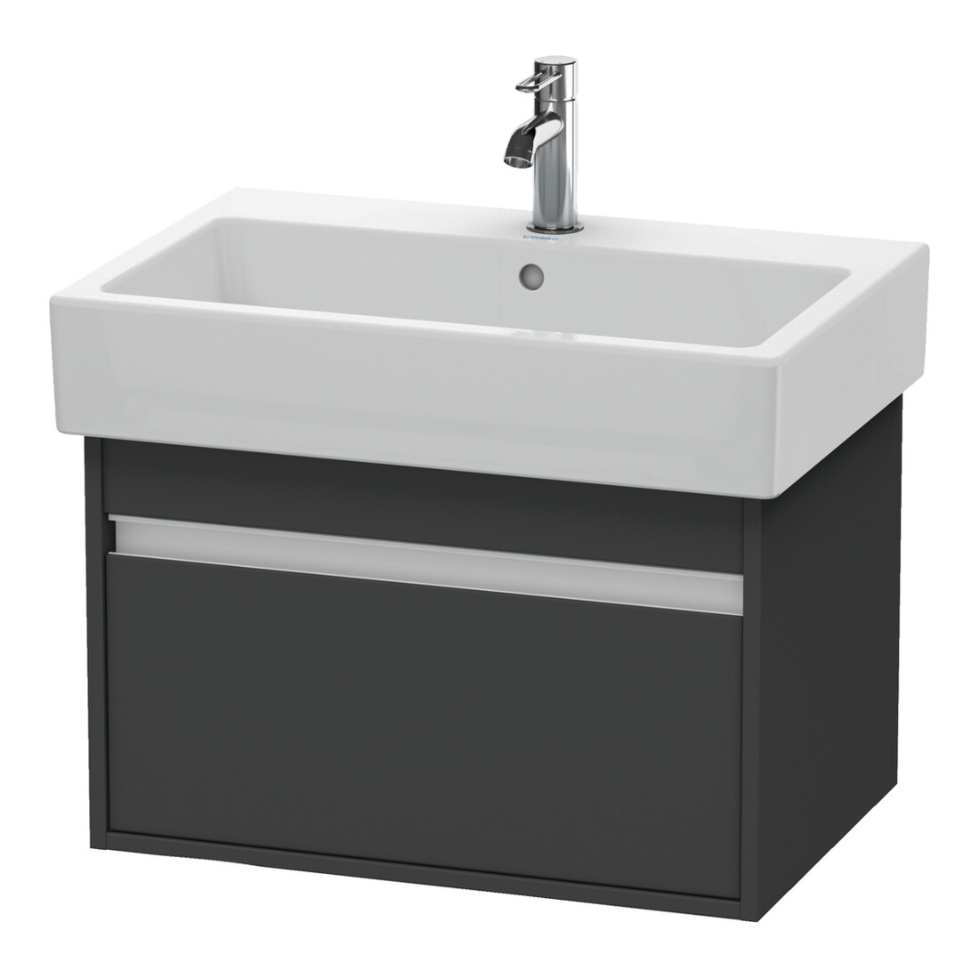 Duravit Meuble sous lavabo Ketho 65x44 cm, graphite mat, 1 tiroir, suspendu