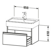 Duravit Meuble sous lavabo Ketho 65x44 cm, graphite mat, 1 tiroir, suspendu-3