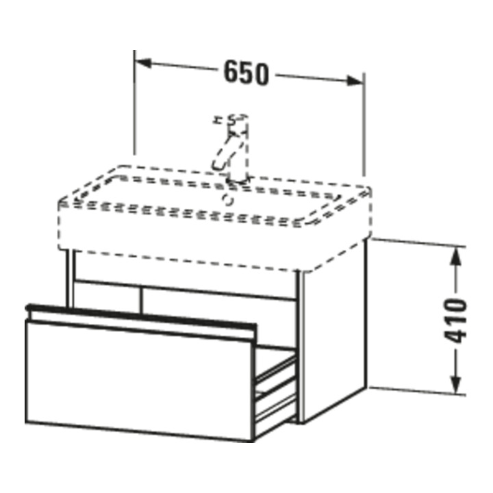 Duravit Meuble sous lavabo Ketho 65x44 cm, graphite mat, 1 tiroir, suspendu