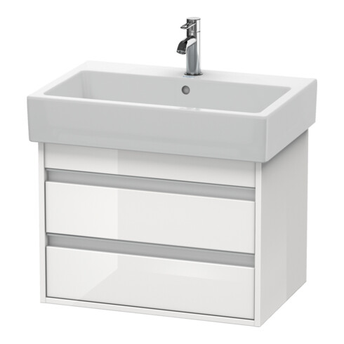 Duravit Meuble sous-lavabo Ketho 65x44cm, blanc hgl, 2 tiroirs, suspendu