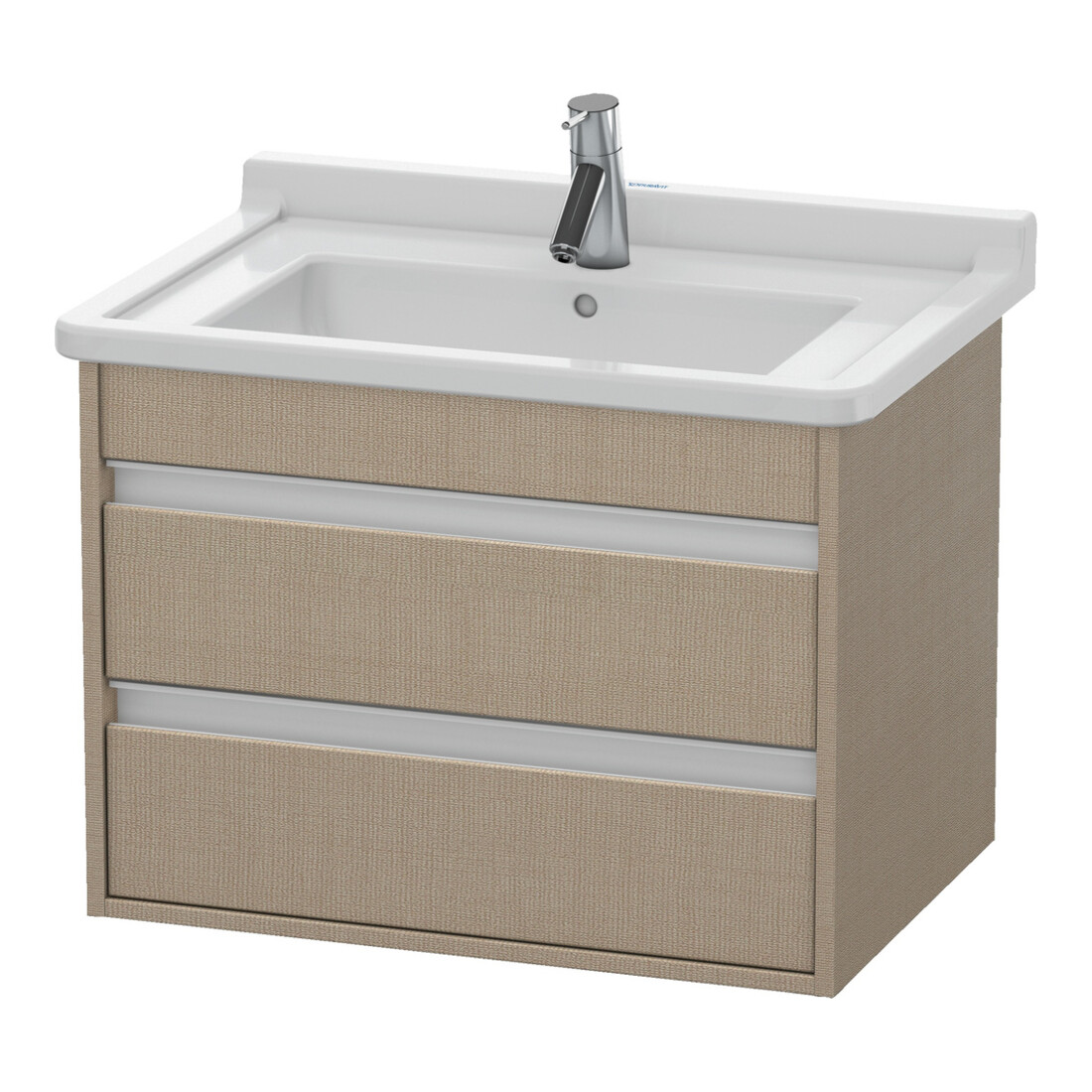 Duravit Meuble sous lavabo Ketho 65x45,5 cm, beige, 2 tiroirs, suspendu