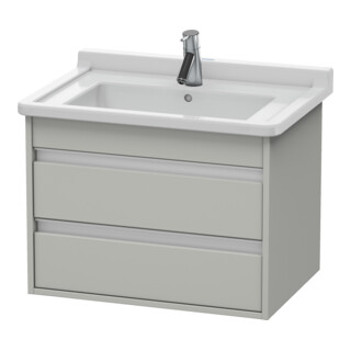 Duravit Meuble sous lavabo Ketho 65x45,5 cm, béton gris, 2 tiroirs, suspendu
