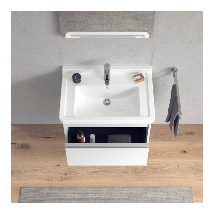 Duravit Meuble sous-lavabo Ketho 65x45,5 cm, blanc mat, 1 tiroir, suspendu
