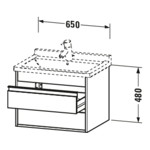 Duravit Meuble sous-lavabo Ketho 65x45,5 cm, blanc mat, 2 tiroirs, suspendu