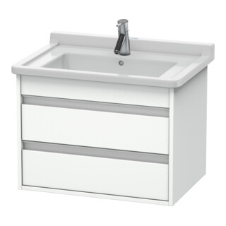 Duravit Meuble sous lavabo Ketho 65x45,5 cm, blanc mat, 2 tiroirs, suspendu