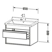 Duravit Meuble sous-lavabo Ketho 65x45,5 cm, blanc œuf, 2 tiroirs, suspendu-4