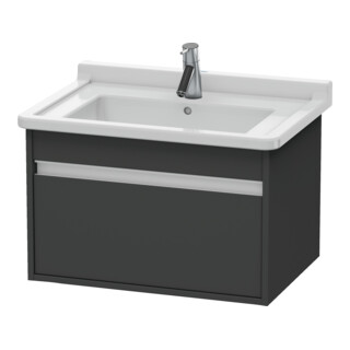 Duravit Meuble sous lavabo Ketho 65x45,5 cm, graphite mat, 1 tiroir, suspendu