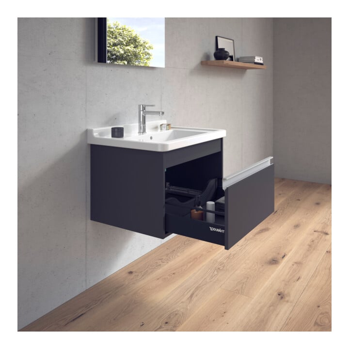 Duravit Meuble sous lavabo Ketho 65x45,5 cm, graphite mat, 1 tiroir, suspendu