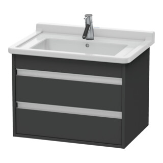 Duravit Meuble sous lavabo Ketho 65x45,5 cm, graphite mat, 2 tiroirs, suspendu