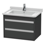 Duravit Meuble sous lavabo Ketho 65x45,5 cm, graphite mat, 2 tiroirs, suspendu-1