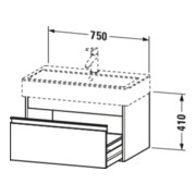 Duravit Meuble sous lavabo Ketho 75x44 cm, graphite mat, 1 tiroir, suspendu-3