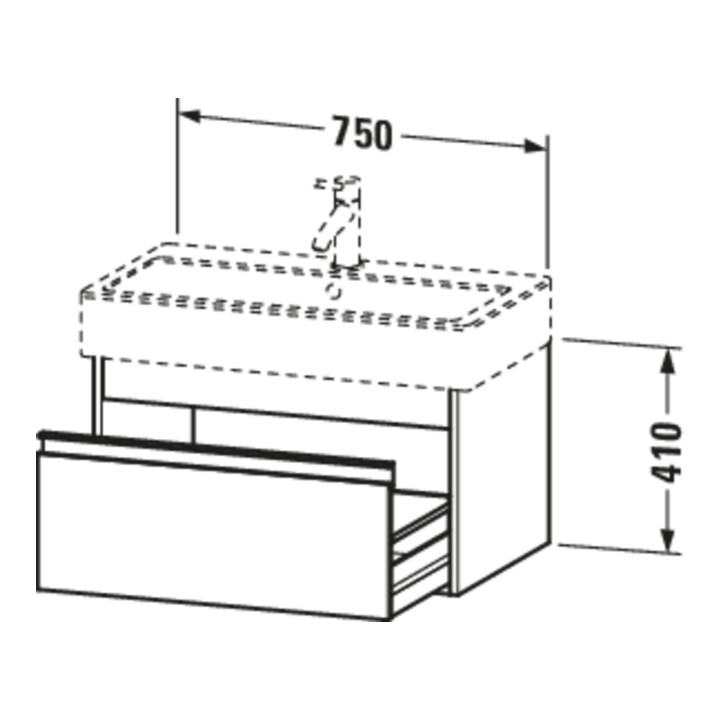 Duravit Meuble sous lavabo Ketho 75x44 cm, graphite mat, 1 tiroir, suspendu