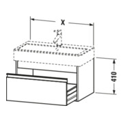 Duravit Meuble sous lavabo Ketho 75x44 cm, graphite mat, 1 tiroir, suspendu-4
