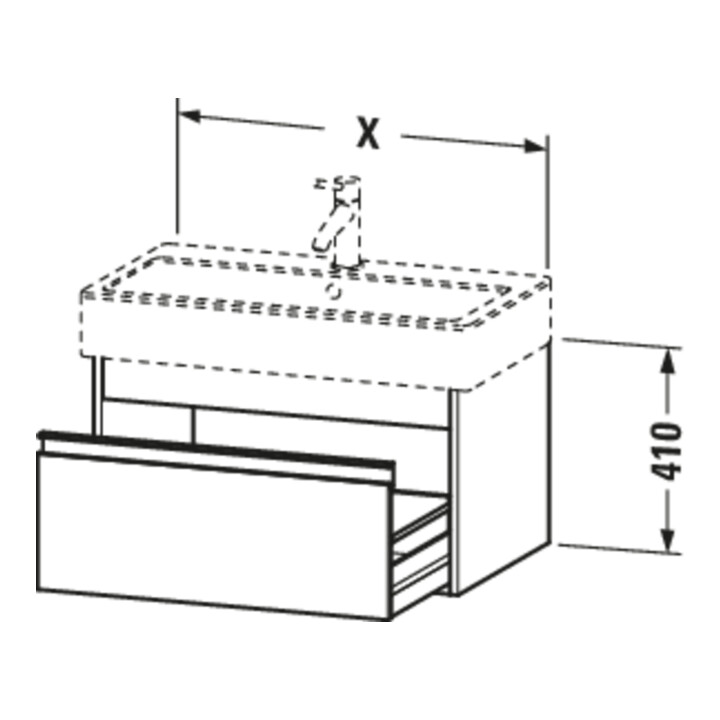 Duravit Meuble sous lavabo Ketho 75x44 cm, graphite mat, 1 tiroir, suspendu