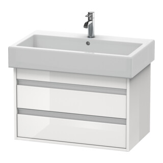 Duravit Meuble sous-lavabo Ketho 75x44cm, blanc hgl, 2 tiroirs, suspendu