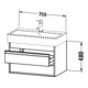 Duravit Meuble sous-lavabo Ketho 75x44cm, blanc hgl, 2 tiroirs, suspendu