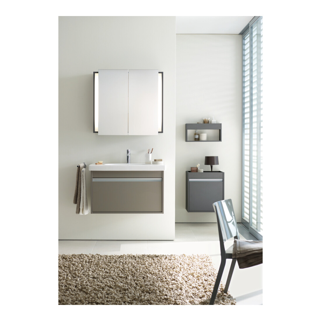 Duravit Meuble sous-lavabo Ketho 80x45,5 cm, bas, 1 tiroir, suspendu