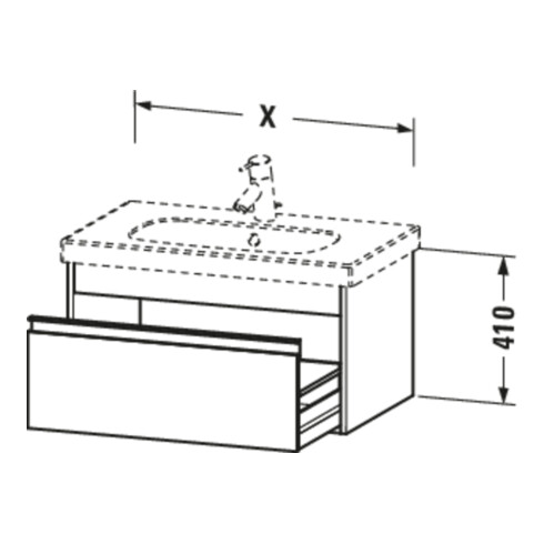 Duravit Meuble sous-lavabo Ketho 80x45,5 cm, bas, 1 tiroir, suspendu