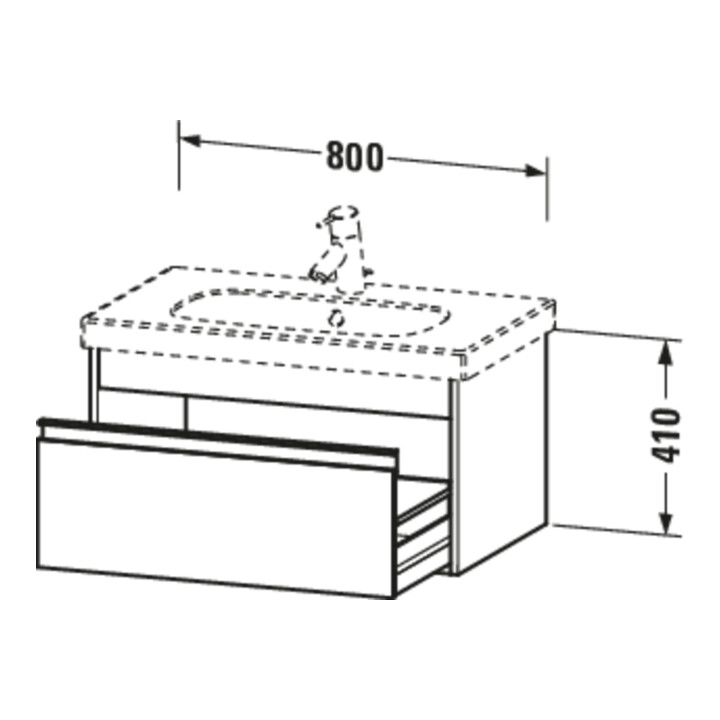 Duravit Meuble sous-lavabo Ketho 80x45,5 cm, bas, 1 tiroir, suspendu