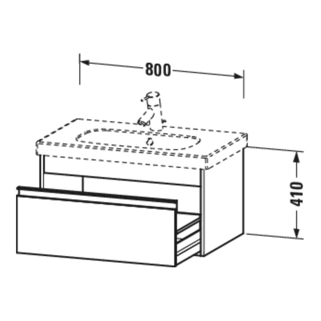 Duravit Meuble sous-lavabo Ketho 80x45,5 cm, bas, 1 tiroir, suspendu
