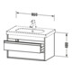 Duravit Meuble sous-lavabo Ketho 80x45,5 cm, beige, 2 tiroirs, suspendu