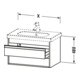 Duravit Meuble sous-lavabo Ketho 80x45,5 cm, beige, 2 tiroirs, suspendu