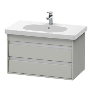 Duravit Meuble sous-lavabo Ketho 80x45,5 cm, béton gris, 2 tiroirs, suspendu