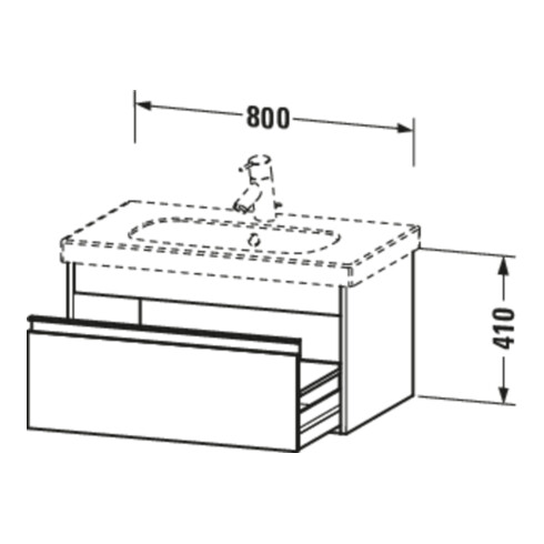 Duravit Meuble sous-lavabo Ketho 80x45,5 cm, blanc brillant, 1 tiroir, suspendu