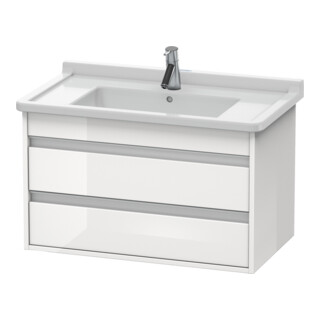 Duravit Meuble sous lavabo Ketho 80x45,5 cm, blanc brillant, 2 tiroirs, suspendu