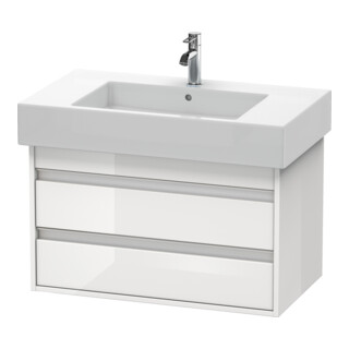 Duravit Meuble sous-lavabo Ketho 80x45,5 cm, blanc brillant, 2 tiroirs, suspendu