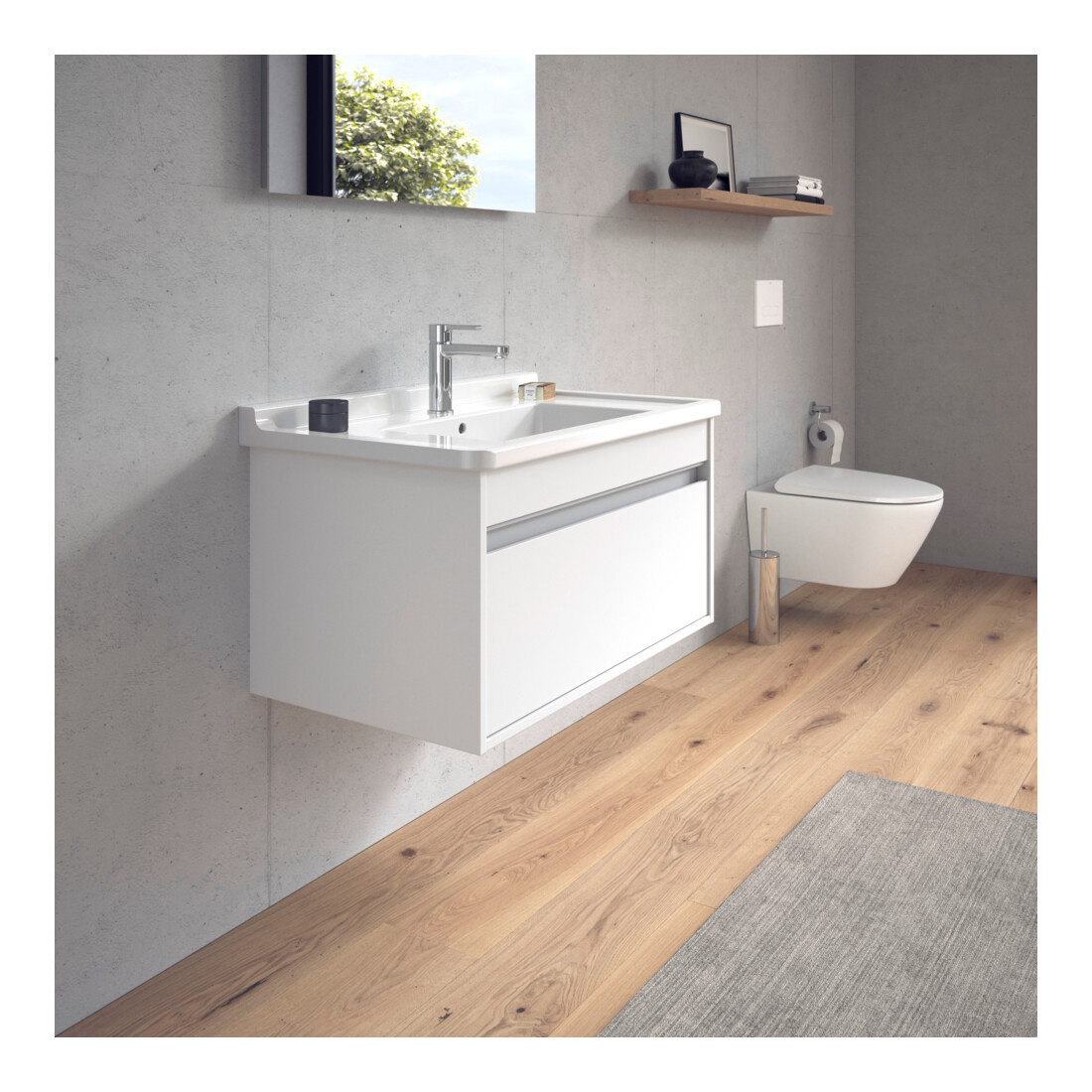 Duravit Meuble sous lavabo Ketho 80x45,5 cm, blanc mat, 1 tiroir, suspendu