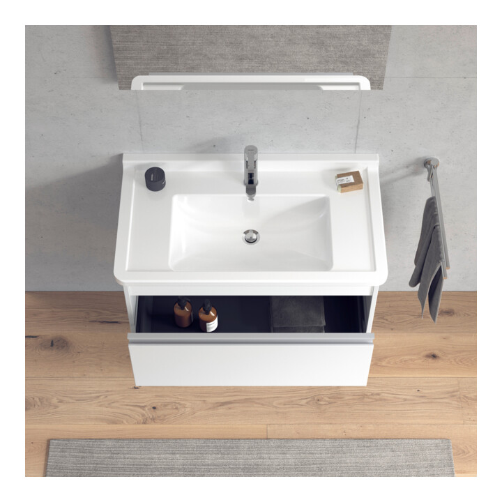 Duravit Meuble sous lavabo Ketho 80x45,5 cm, blanc mat, 1 tiroir, suspendu