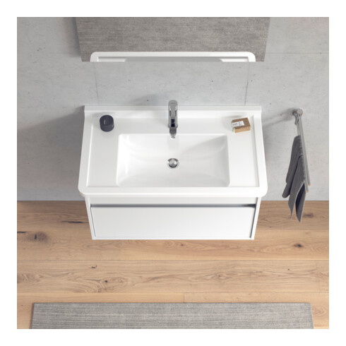 Duravit Meuble sous lavabo Ketho 80x45,5 cm, blanc mat, 1 tiroir, suspendu