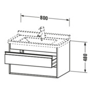 Duravit Meuble sous-lavabo Ketho 80x45,5 cm, blanc mat, 2 tiroirs, suspendu-4