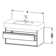 Duravit Meuble sous-lavabo Ketho 80x45,5 cm, blanc œuf, 2 tiroirs, suspendu-5