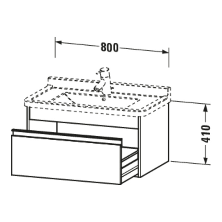 Duravit Meuble sous-lavabo Ketho 80x45,5 cm, Chêne Naturel, 1 tiroir, suspendu
